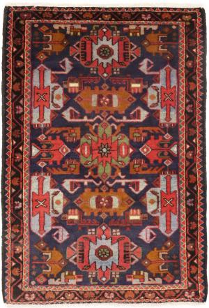 Vintage Purple-navy Tribal 2'9X4 Hamedan Persian Rug