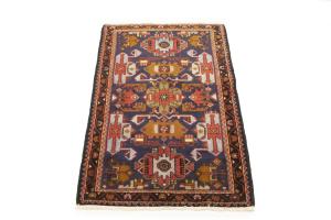 Vintage Purple-navy Tribal 2'9X4 Hamedan Persian Rug