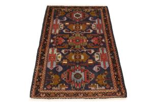 Vintage Purple-navy Tribal 2'9X4 Hamedan Persian Rug