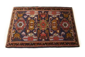 Vintage Purple-navy Tribal 2'9X4 Hamedan Persian Rug