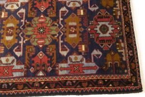Vintage Purple-navy Tribal 2'9X4 Hamedan Persian Rug