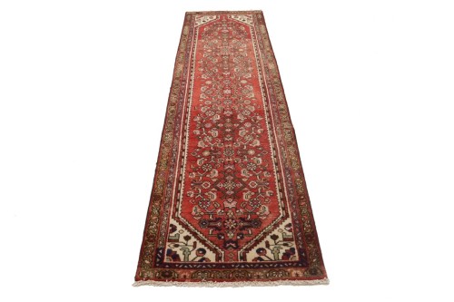 Semi Antique Red Tribal 2'5X9'2 Hamedan Persian Runner Rug