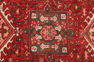 Vintage Red Geometric 3X13 Karajeh Persian Runner Rug