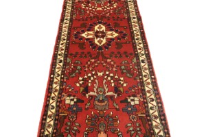 Vintage Red Floral 2'5X9'7 Lilian Persian Runner Rug