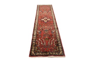 Vintage Red Floral 2'5X9'7 Lilian Persian Runner Rug