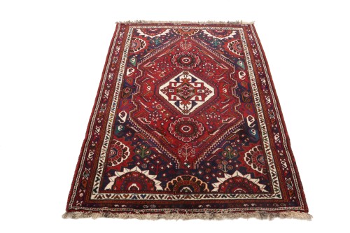Vintage Red Tribal 4X6 Shiraz Persian Rug