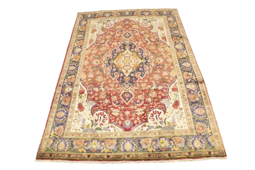 Semi Antique Red Traditional 6'7X10'5 Tabriz Persian Rug