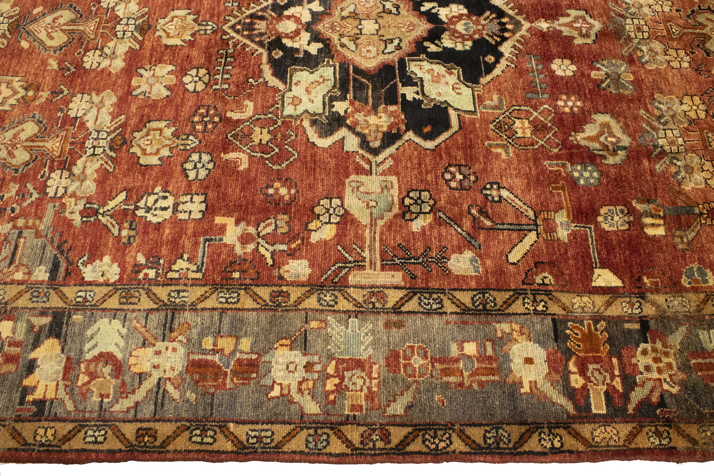 Semi Antique Tribal Rusty Red 6'3X10'5 Hamedan Persian Rug