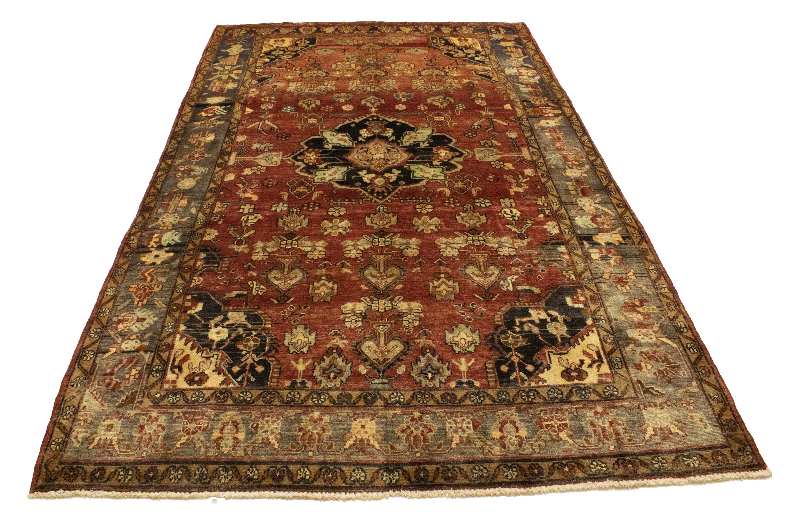 Semi Antique Tribal Rusty Red 6'3X10'5 Hamedan Persian Rug