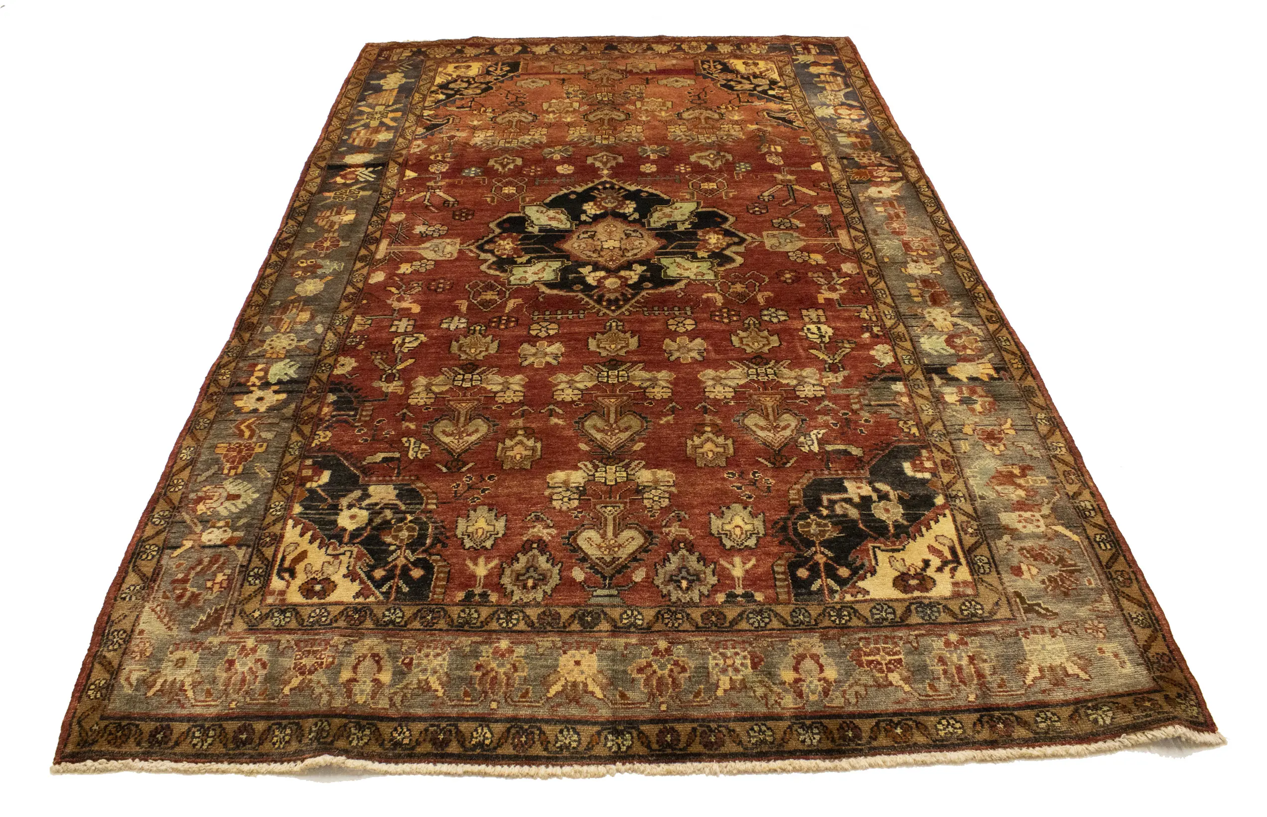 Semi Antique Tribal Rusty Red 6'3X10'5 Hamedan Persian Rug