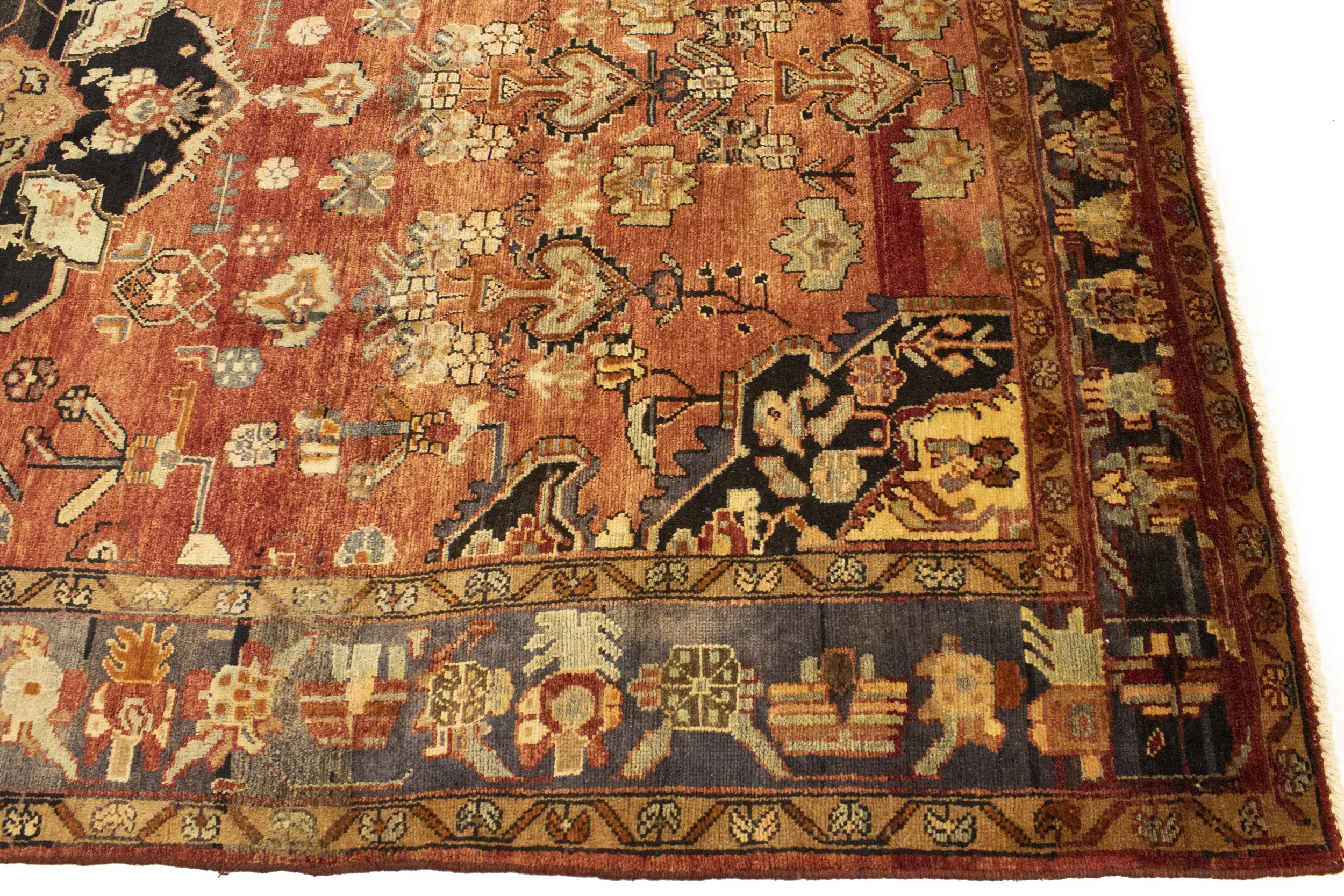 Semi Antique Tribal Rusty Red 6'3X10'5 Hamedan Persian Rug