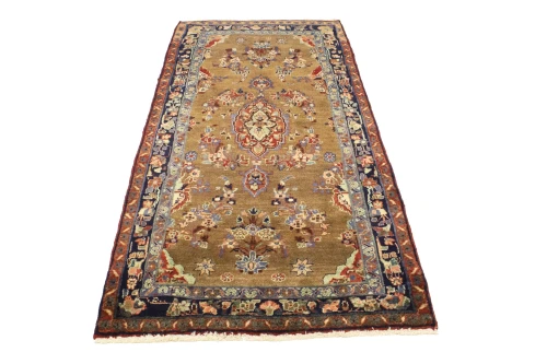 Khaki Tribal 4X7 Vintage Floral Oriental Persian Rug