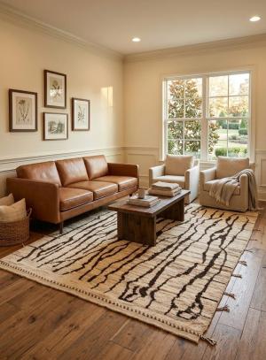 Beige Tribal Modern 6X9 Moroccan Style Oriental Rug