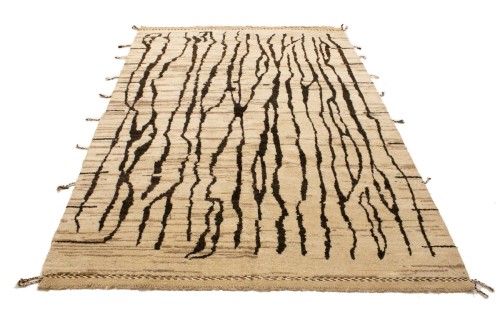 Beige Tribal Modern 6X9 Moroccan Style Oriental Rug