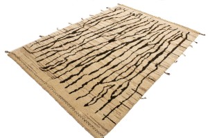 Beige Tribal Modern 6X9 Moroccan Style Oriental Rug