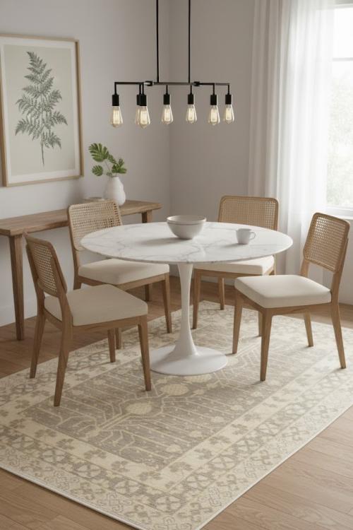 Taupe Floral 4X6 Peshawar Pakistan Rug