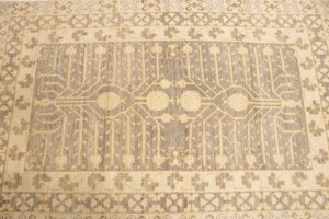 Taupe Floral 4X6 Peshawar Pakistan Rug