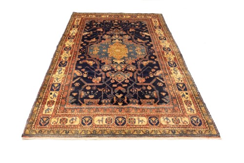 Semi Antique Purple-navy Tribal 5X10 Nahavand Persian Rug