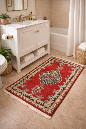 Vintage Floral Red 3X4'6 Tabriz Persian Rug