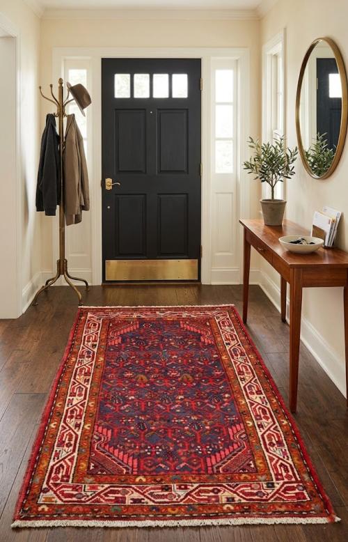 Vintage Purple Tribal 2'9X4'3 Tajabad Persian Rug