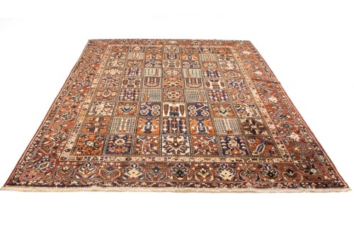 Vintage Brown Floral 10X13 Bakhtiari Persian Rug