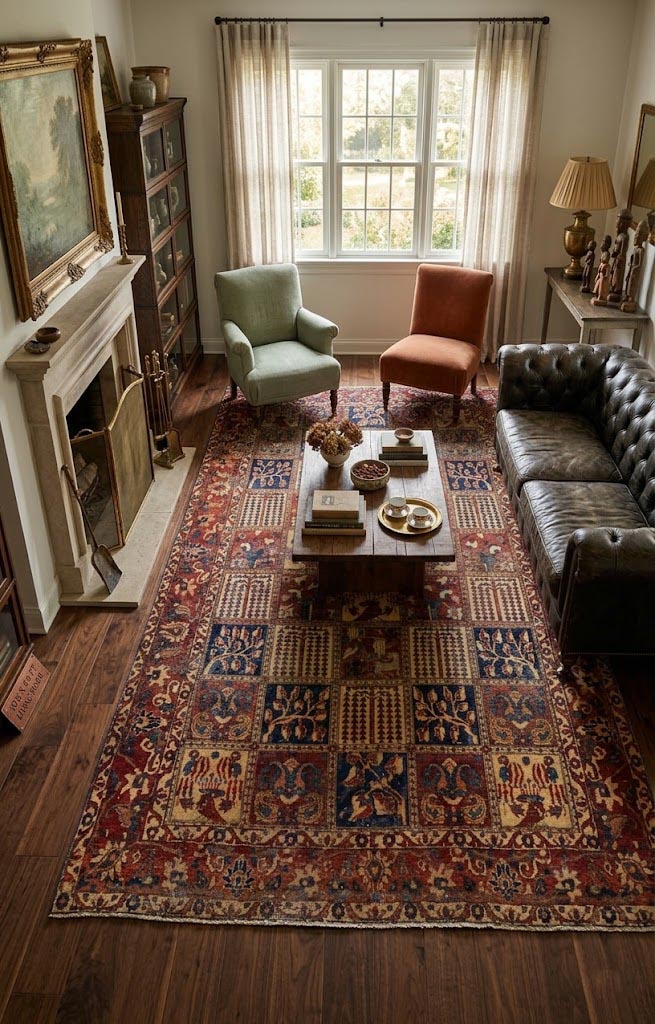 Antique Distressed Muted Tribal 7X11 Bakhtiari Persian Rug - Image 2