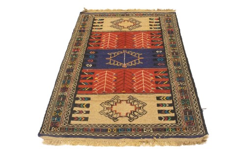 Multicolored Tribal 4X6 Sumak Herati Persian Rug