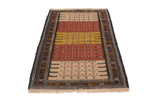 Multicolored Tribal 3'7X5'6 Sumak Herati Persian Rug