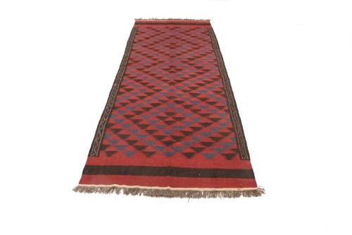 Vintage Tribal Red 4'7X12'6 Kilim Persian Runner Rug
