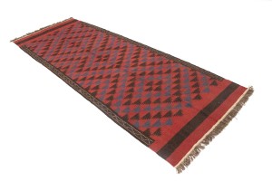 Vintage Tribal Red 4'7X12'6 Kilim Persian Runner Rug