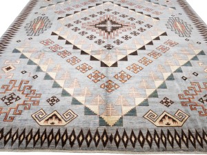 Gray Geometric Tribal 10X14 Afghan Oriental Rug