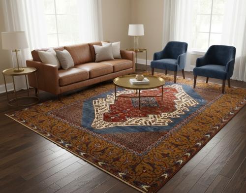 Blue Geometric Tribal 8'2X11'6 Afghan Oriental Rug