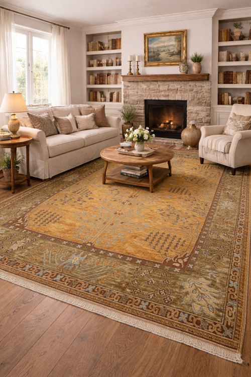 Cream Gold Tribal 8X10 Afghan Herati Oriental Rug