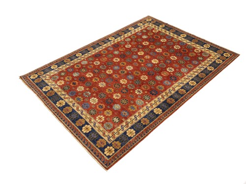 Rusty Red Floral Tribal 6'9X9'8 Afghan Herati Oriental Rug