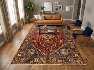 Rusty Red Geometric Tribal 6X9 Afghan Herati Oriental Rug