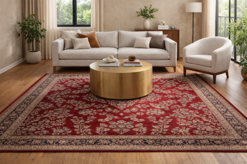 Red Floral Traditional 11X16 Indo-Sarouk Oriental Rug