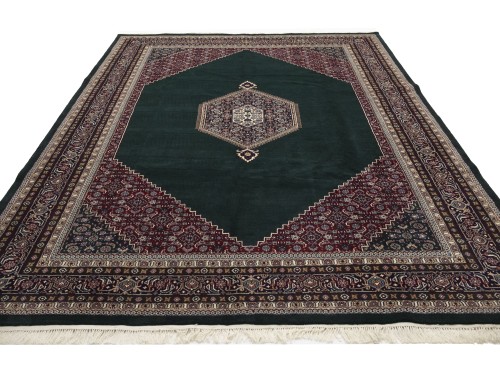 Green Floral Tribal 9X12 Indo-Bidjar Oriental Rug