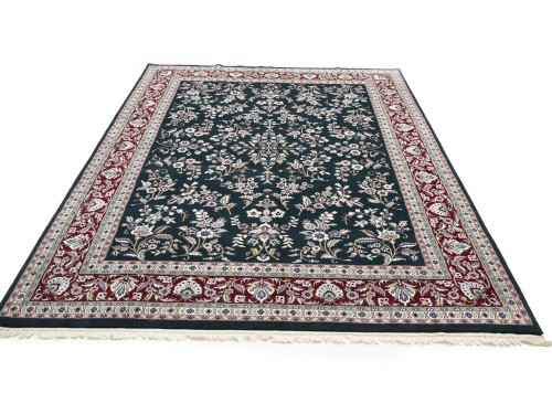 Dark Green Vintage Floral Tribal 9X12 Indo-Kashan Oriental Rug