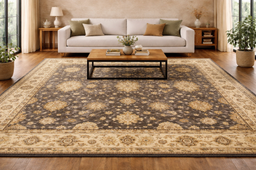 Dark Brown Floral Peshawar 9X11 Pakistan Oriental Rug