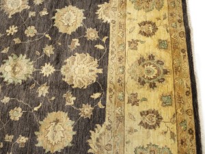 Dark Brown Floral Peshawar 9X11 Pakistan Oriental Rug