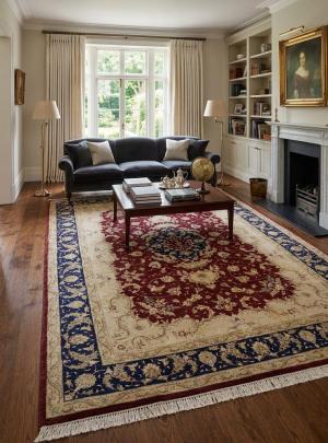 Maroon Red Floral Traditional 9X12 Vintage Oriental Rug
