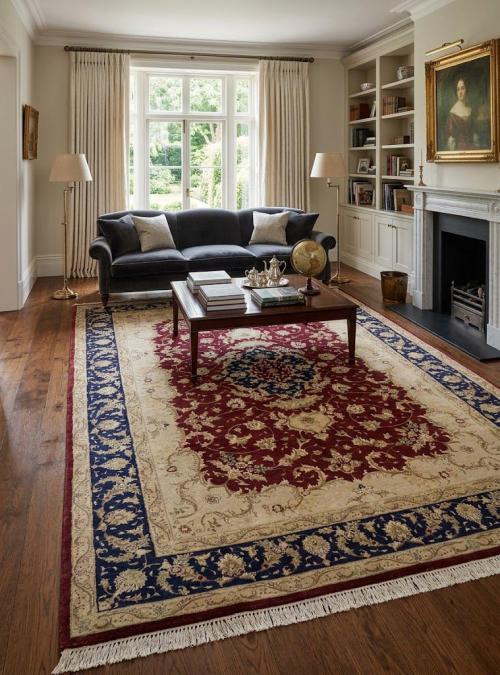Maroon Red Floral Traditional 9X12 Vintage Oriental Rug