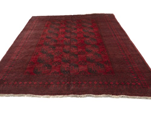 Red Floral Tribal 9'5X11'7 Afghan Herati Vintage Oriental Rug