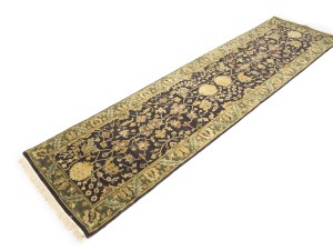 Charcoal Floral Classic 2'7X10 Agra Jaipur Oriental Runner Rug