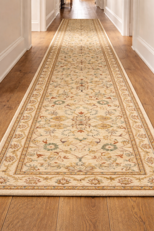 Cream Floral 3X10 Peshawar Pakistan Oriental Runner Rug