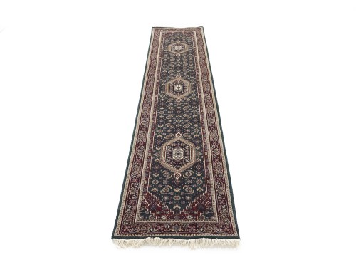 Green Floral Tribal 3X12 Indo-Bidjar Oriental Runner Rug