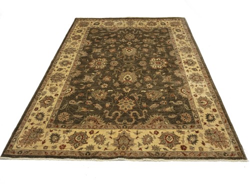 Brown Floral Peshawar 6X9 Pakistan Oriental Rug