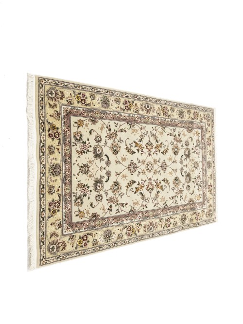Cream Floral Classic 3X5 Indo-Tabriz Oriental Rug