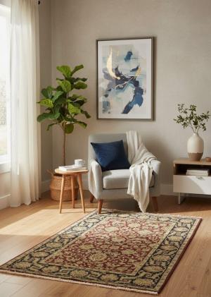 Red Floral Classic 4X6 Agra Jaipur Oriental Rug