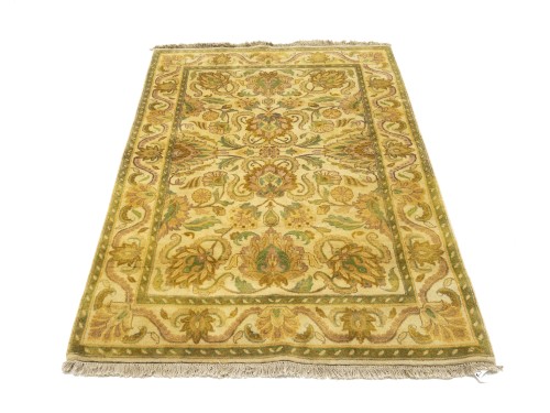 Golden Beige Floral Classic 4X6 Agra Jaipur Oriental Rug